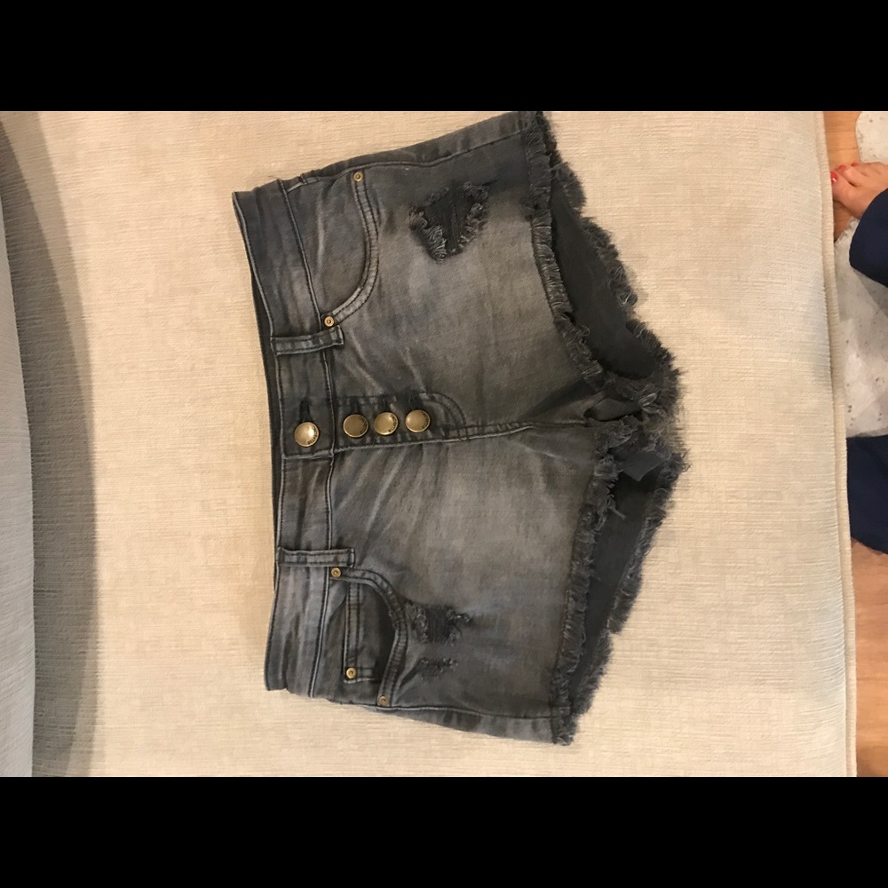Billabong Black Distressed Jorts